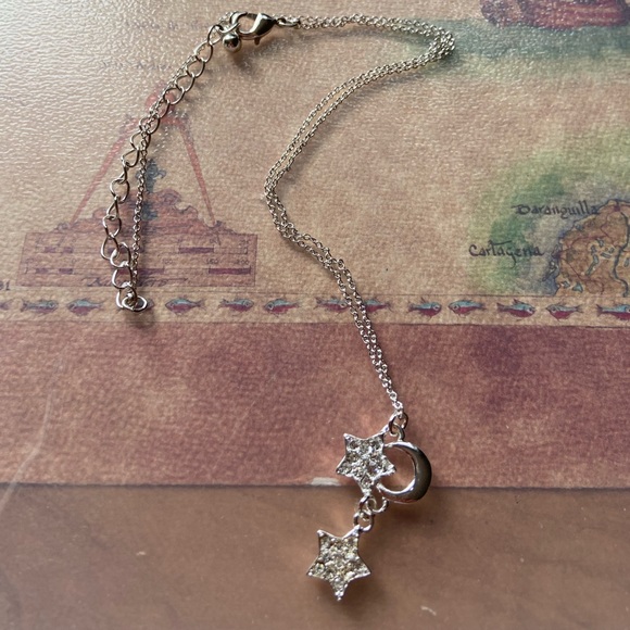 Moon & Stars Silver Necklace - Picture 2 of 2